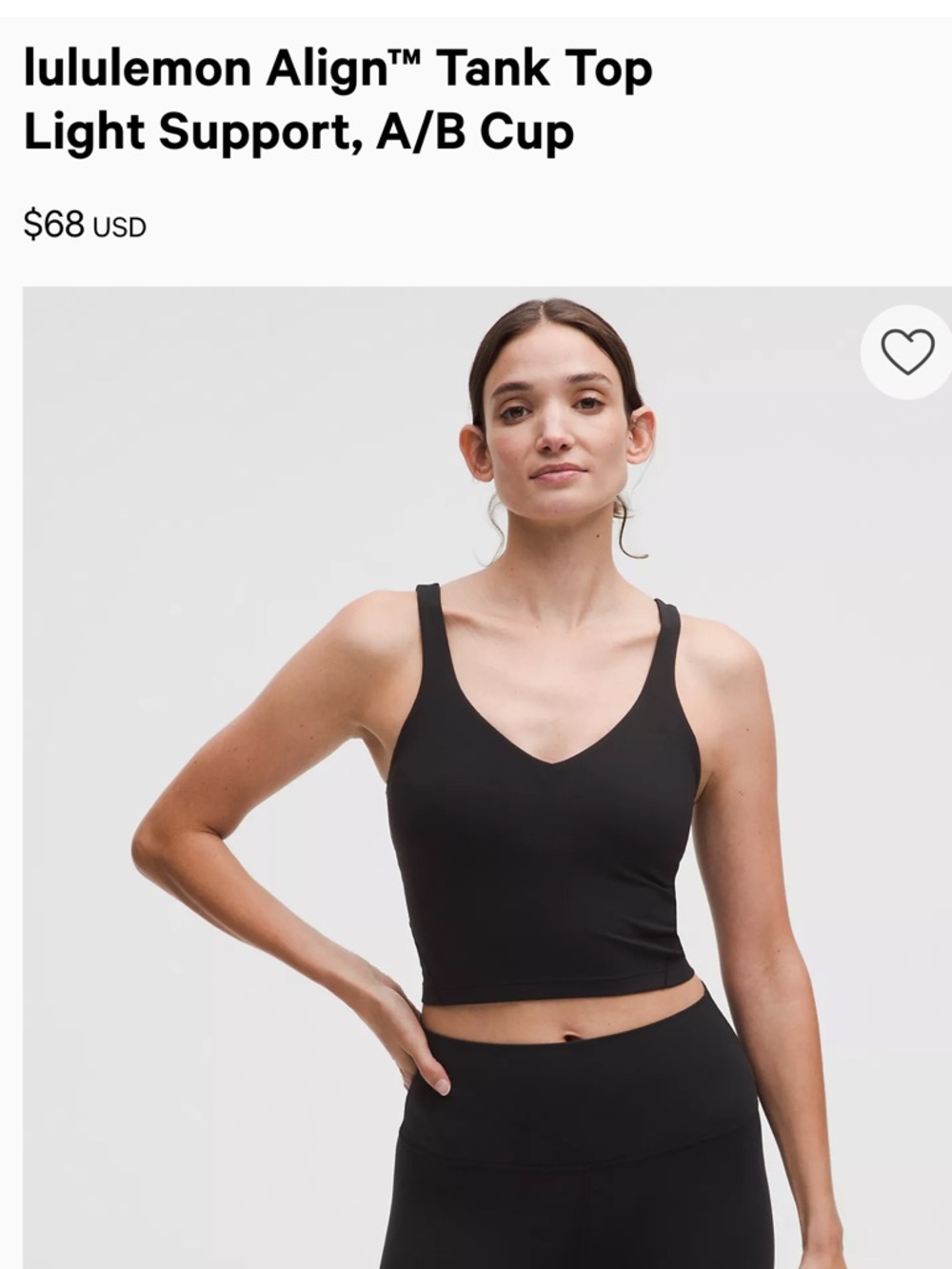 lululemon Align Tank Top in Black